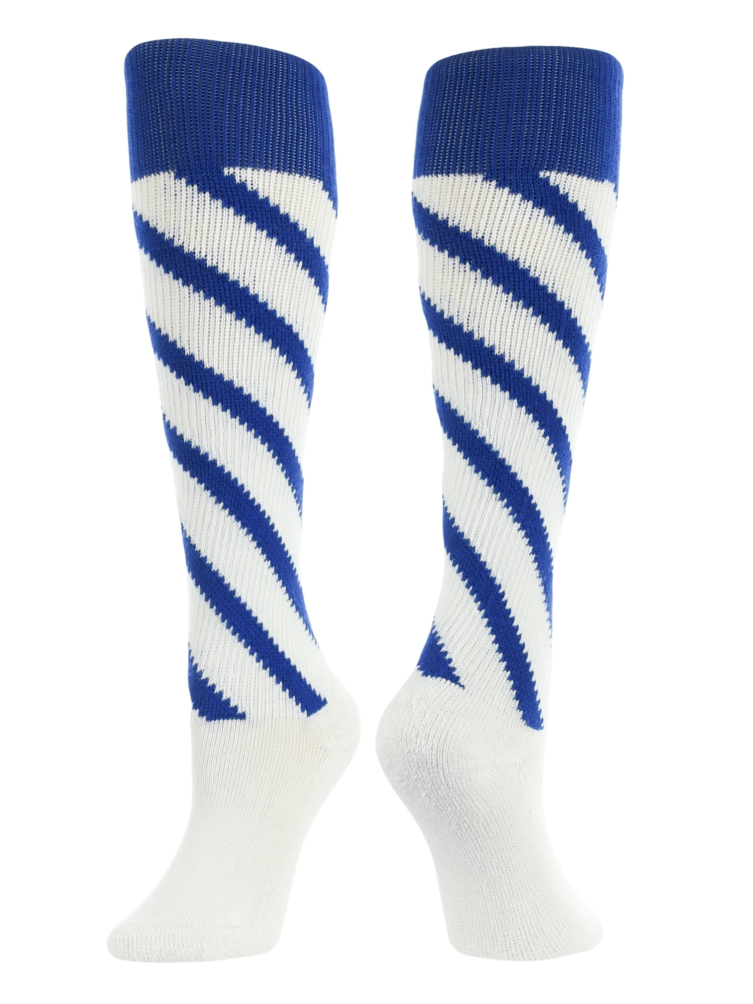 Candy Stripes Knee High softball Socks (White/Royal/Royal, Small