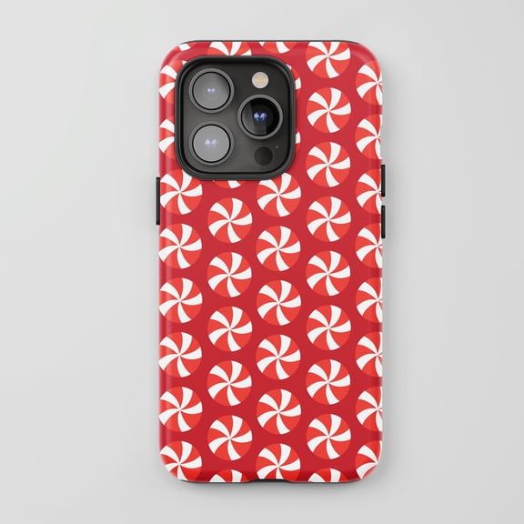 Candy Swirl For All iPhone Series Tough Phone Case Minimalist Red White