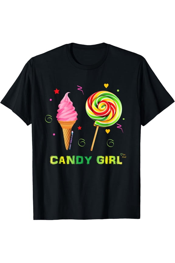 Candy Theme Party Fun Girl's Ladies T-Shirt men and women can wear, black, white, gifts