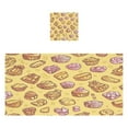thumbnail image 1 of Candy Themed Retro Pattern 2 Piece Cotton Bath and Face Towel Set Soft and Absorbent, for Beach Pool Bathroom, 1 of 7