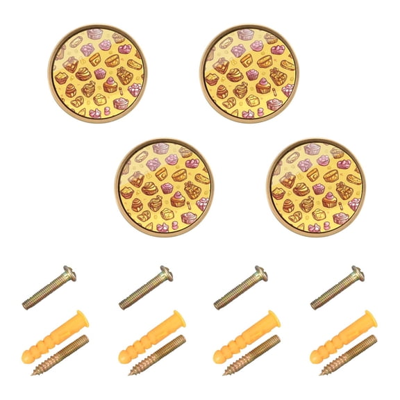Candy Themed Retro Pattern Cabinet Furniture Knobs Drawer Metal Pulls 1.26in Acrylic Zinc Alloy Dual Screw Set