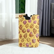 Candy Themed Retro Pattern Foldable Laundry Hamper 12.6x11x22.7in with Handles for Bathroom Bedroom Storage
