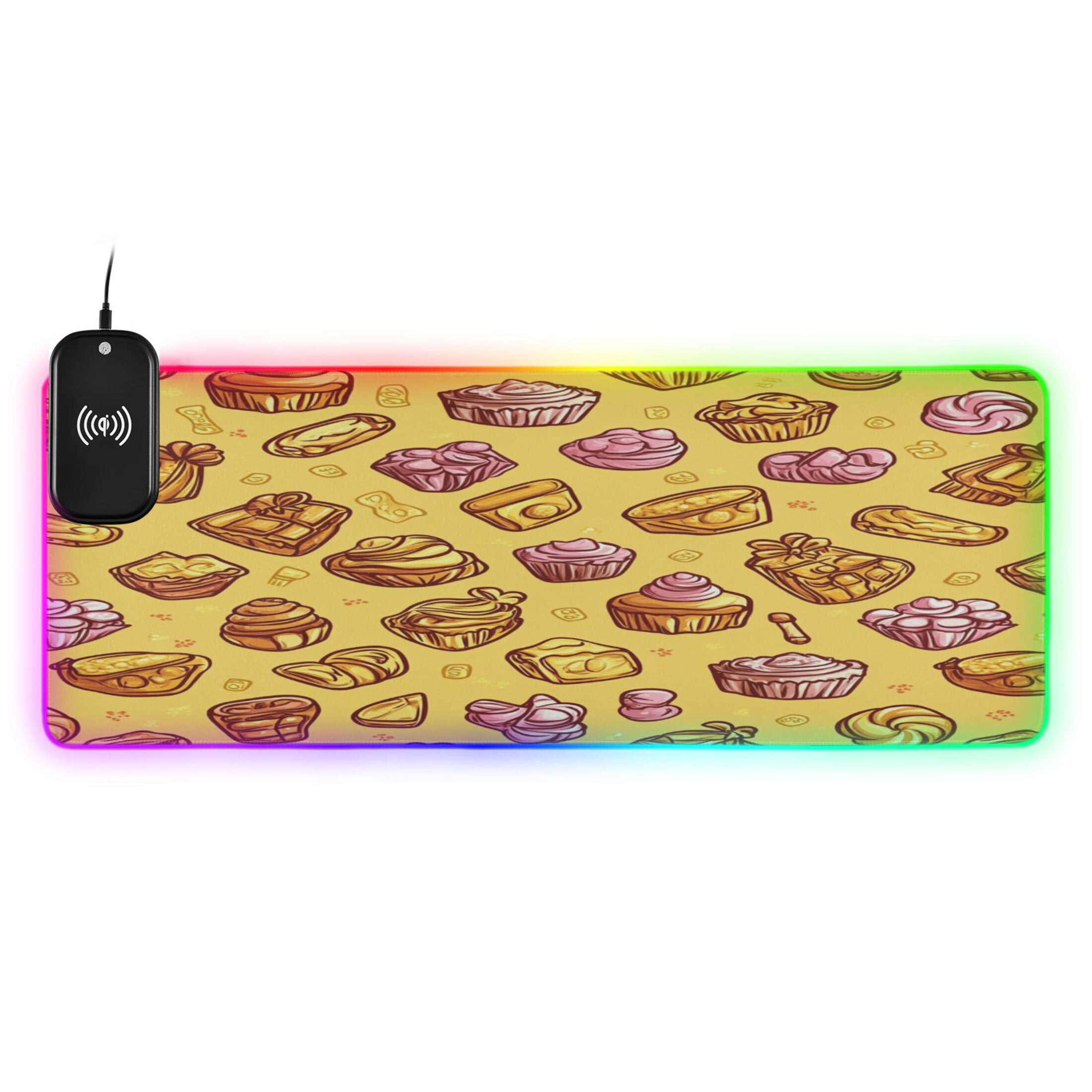 Candy Themed Retro Pattern Large RGB Gaming Mouse Pad with Fast ...