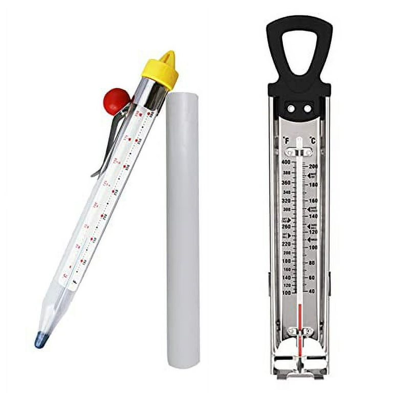 HIC Easy-Read Glass Tube Candy / Jelly Deep Fry Thermometer with Protective  Sheath and Temperature Guide 