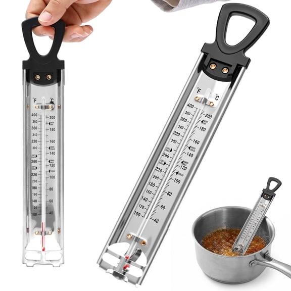 Candy Thermometer with Pot Clip Instant Read Thermometer Stainless Steel Kitchen Accessories High Accuracy for Jam Jelly Deep Fry Oil Food Cooking Kitchen