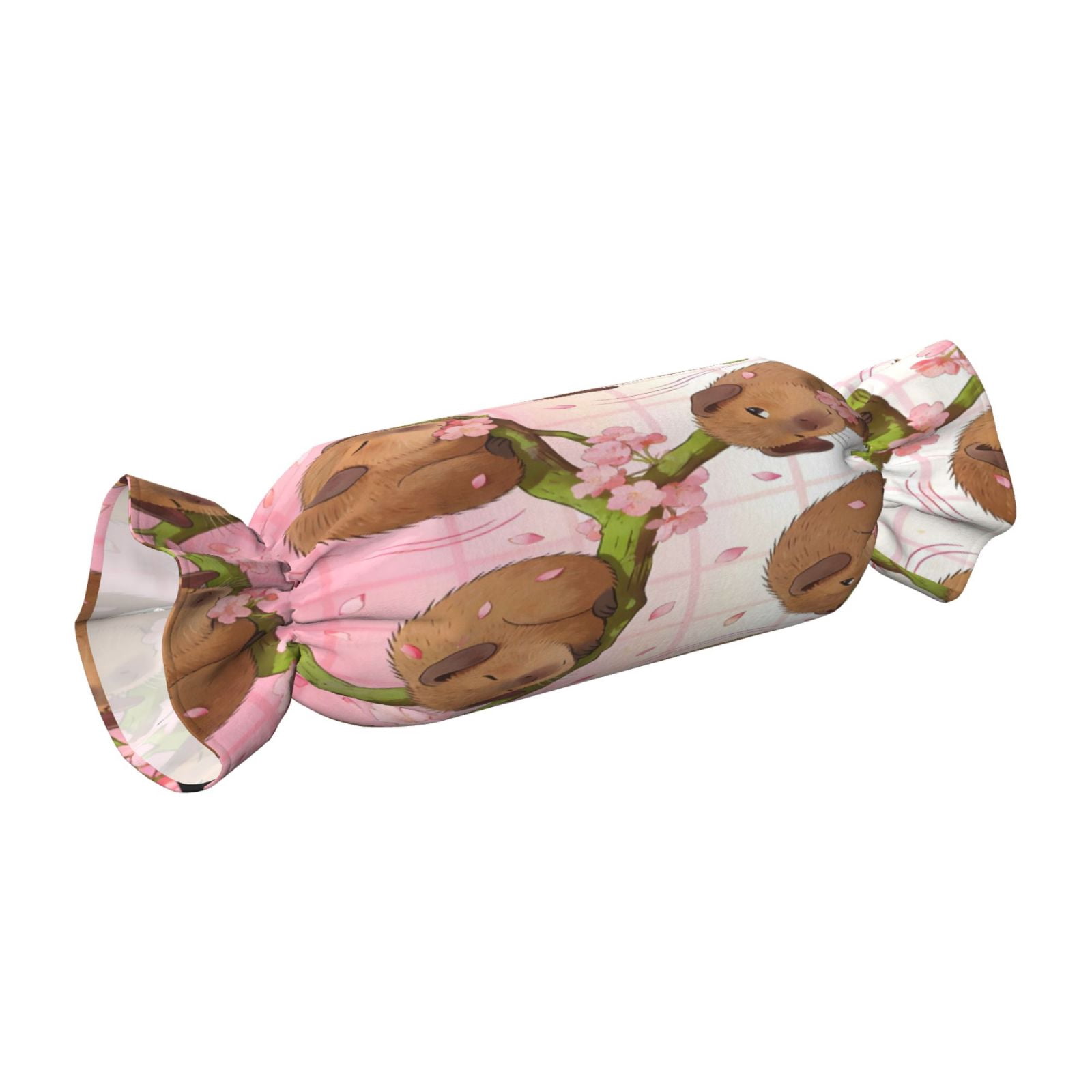 Candy Throw Pillow Travel Cervical Pillow Cylindrical Neck Body Cushion With Insert For Bed Couch Home Decor 9.8x24.4in Capybaras Sleeping On Tree Branches