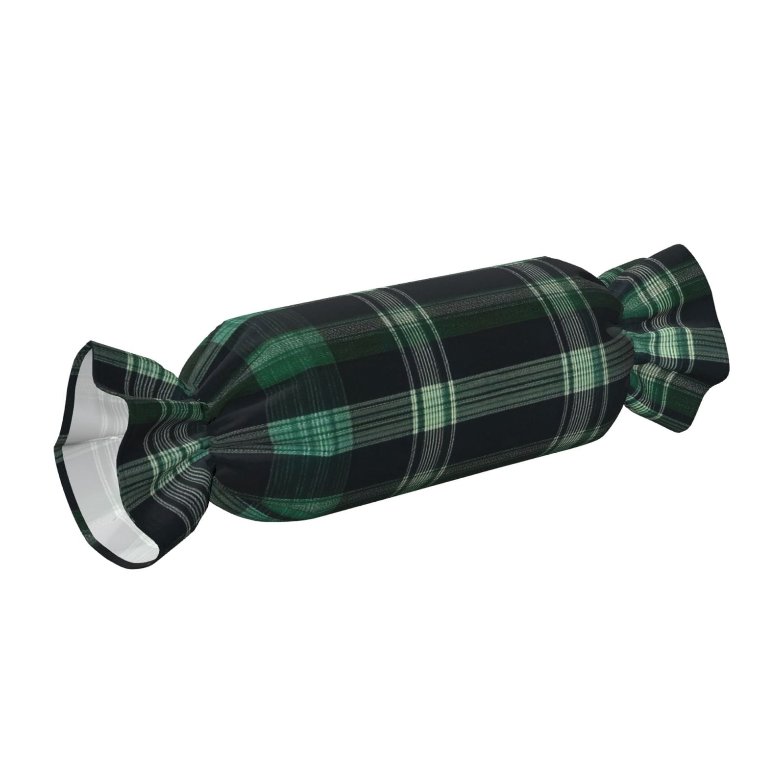 Candy Throw Pillow Travel Cervical Pillow Cylindrical Neck Body Cushion With Insert For Bed Couch Home Decor 9.8x24.4in Green Buffalo Plaid Check Tartan Scotland_1