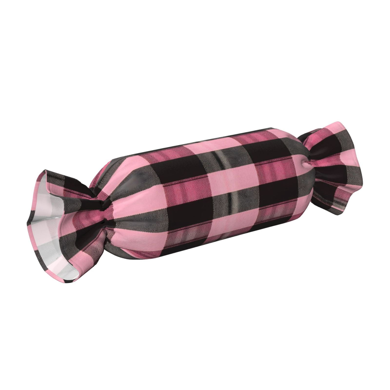 Candy Throw Pillow Travel Cervical Pillow Cylindrical Neck Body Cushion With Insert For Bed Couch Home Decor 9.8x24.4in Hotpink Buffalo Plaid Check Tartan Scotland_4