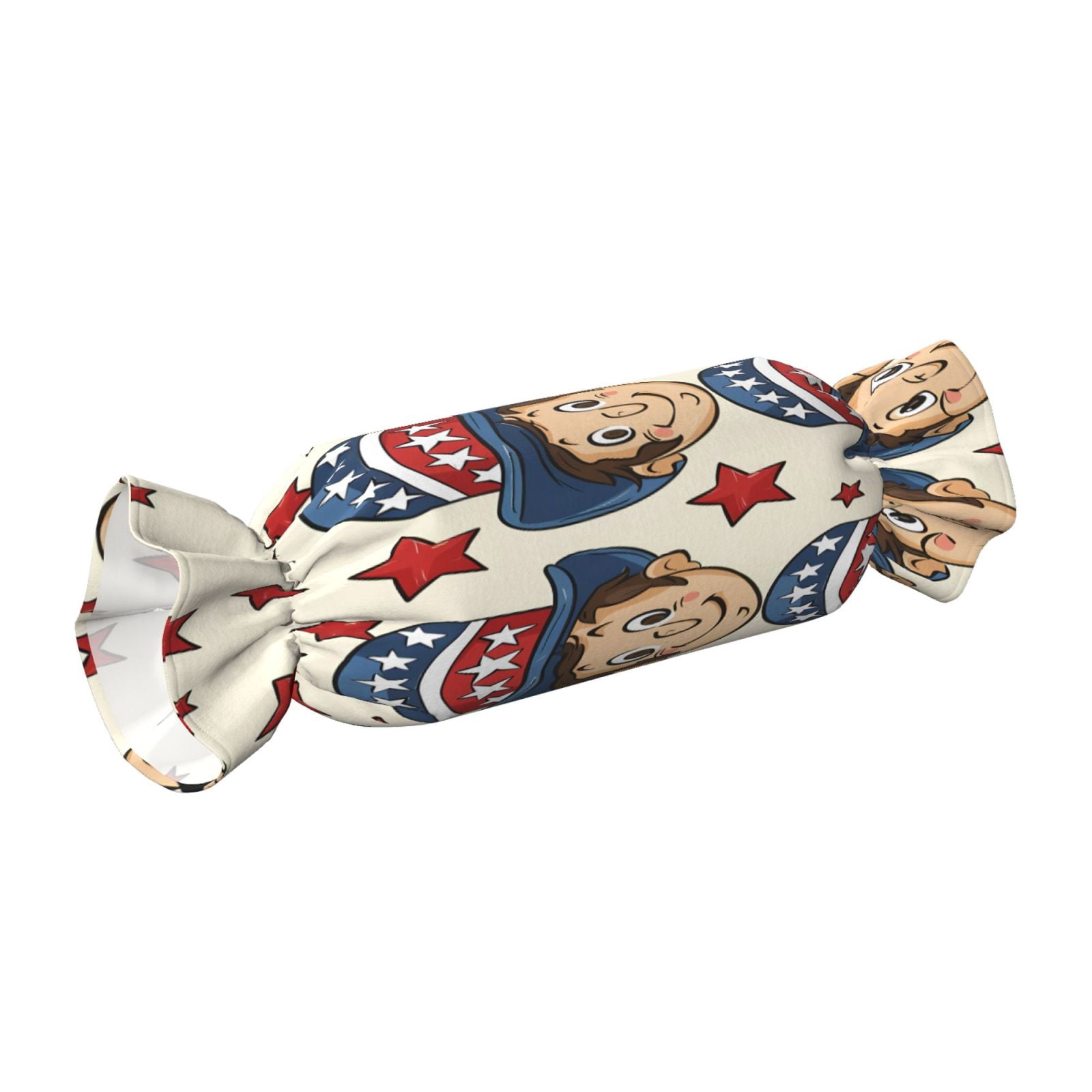 Candy Throw Pillow Travel Cervical Pillow Cylindrical Neck Body Cushion With Insert For Bed Couch Home Decor 9.8x24.4in Independence Day Theme Elements Star (2)