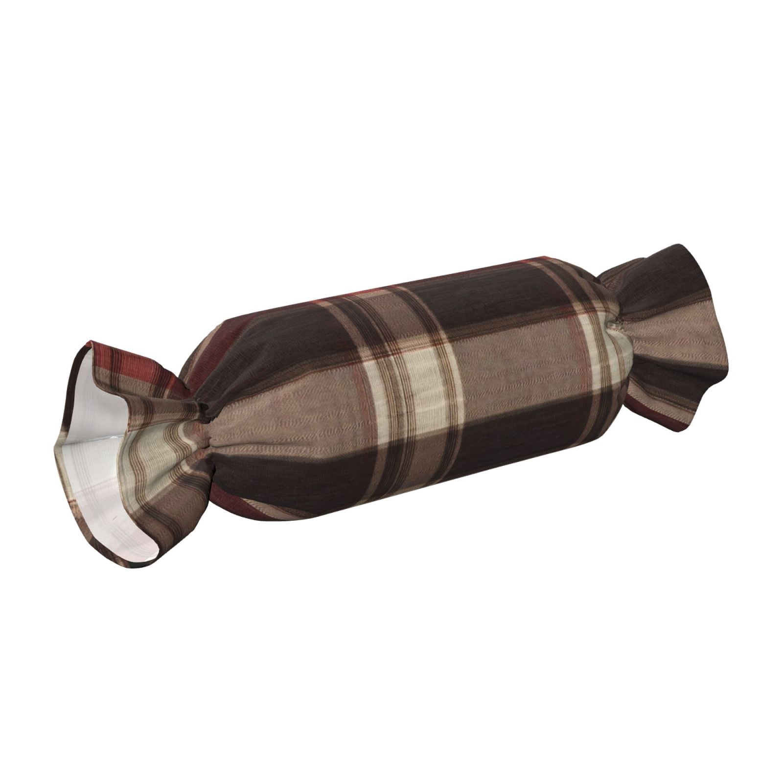 Candy Throw Pillow Travel Cervical Pillow Cylindrical Neck Body Cushion With Insert For Bed Couch Home Decor 9.8x24.4in Rosybrown Buffalo Plaid Check Tartan Scotland_1