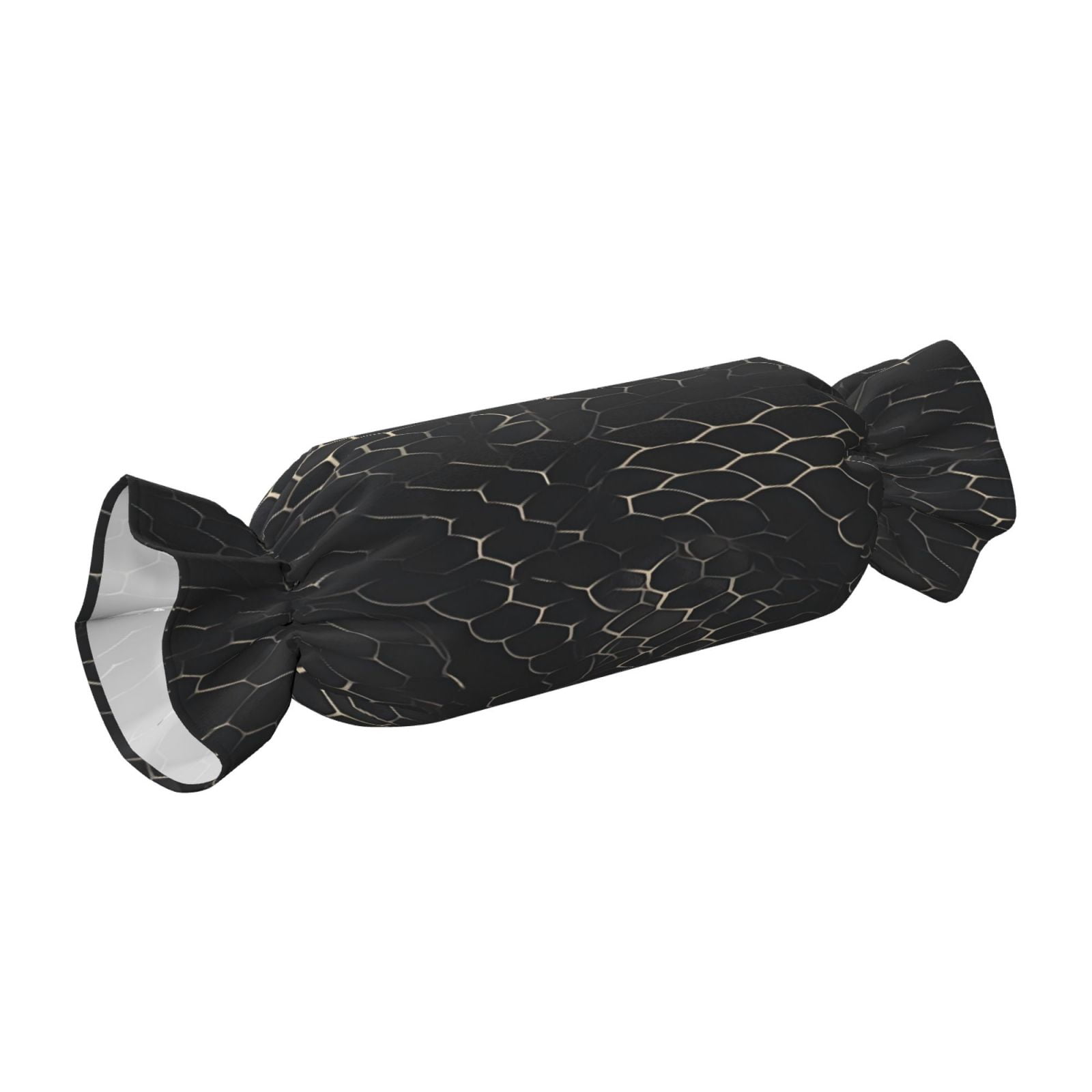 Candy Throw Pillow Travel Cervical Pillow Cylindrical Neck Body Cushion With Insert For Bed Couch Home Decor 9.8x24.4in Snake Skin Print Style On The Backgroud Of Darkgray_3