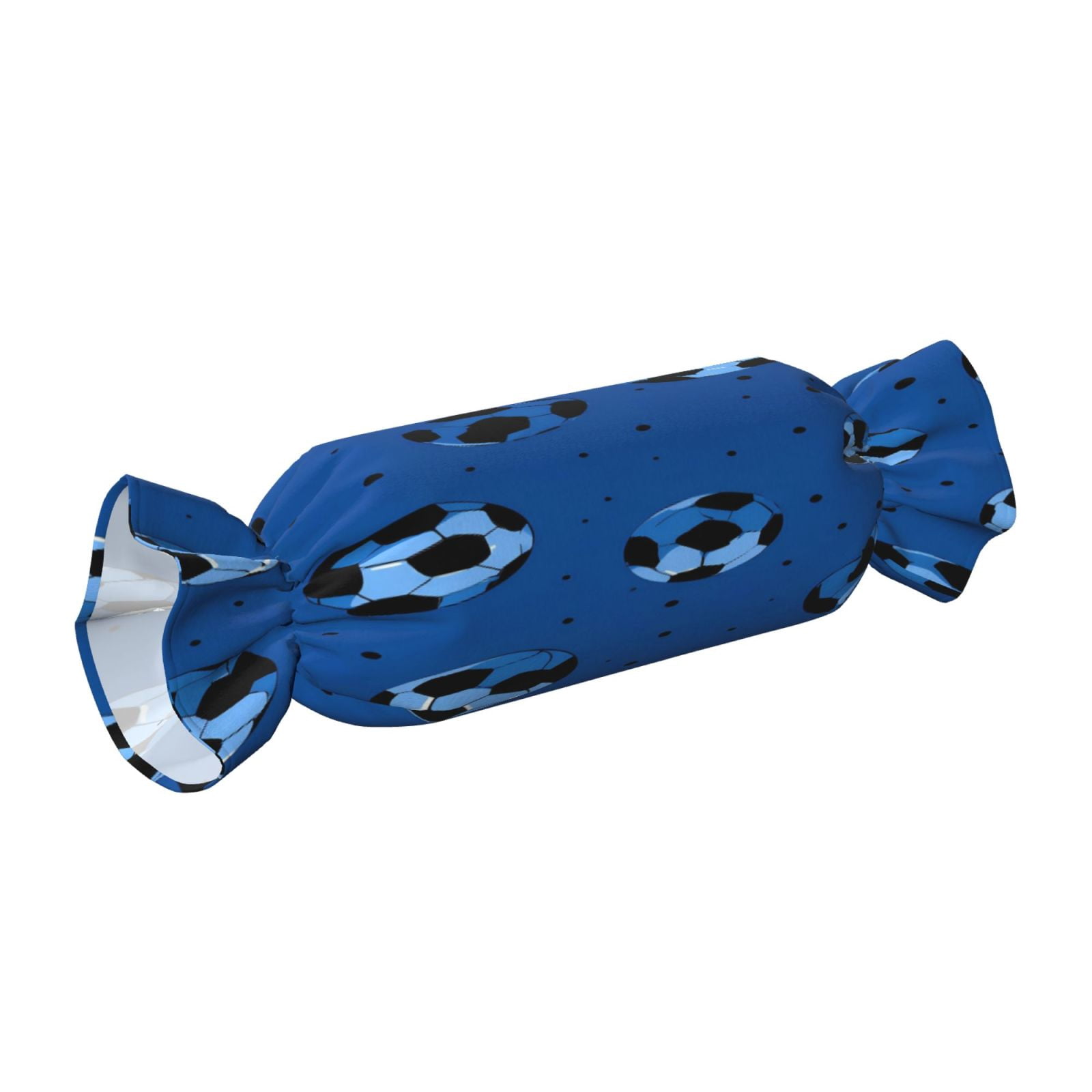 Candy Throw Pillow Travel Cervical Pillow Cylindrical Neck Body Cushion With Insert For Bed Couch Home Decor 9.8x24.4in Soccer Football Black And Blue Cool Sport Style