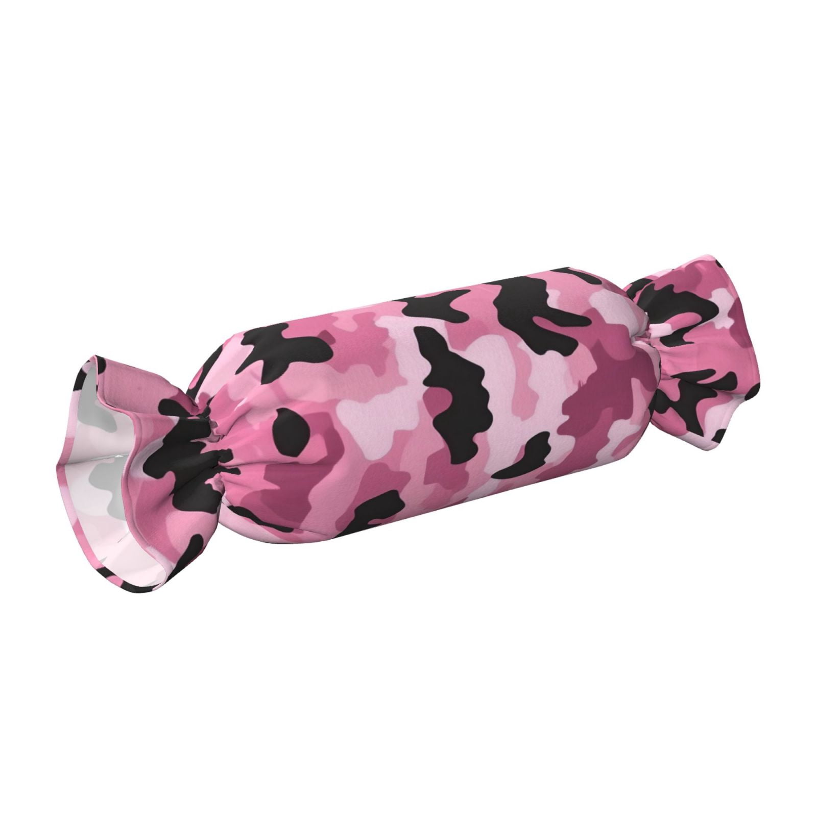 Candy Throw Pillow Travel Cervical Pillow Cylindrical Neck Body Cushion With Insert For Bed Couch Home Decor 9.8x24.4in Texture Military Camouflage Pattern Abstract Pink_2