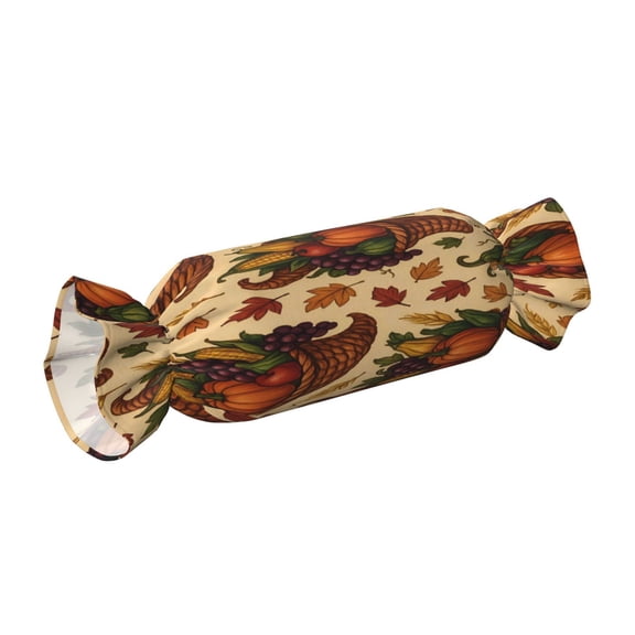 Candy Throw Pillow Travel Cervical Pillow Cylindrical Neck Body Cushion With Insert For Bed Couch Home Decor 9.8x24.4in Cornucopia Harvest Pattern