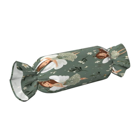 Candy Throw Pillow Travel Cervical Pillow Cylindrical Neck Body Cushion With Insert For Bed Couch Home Decor 9.8x24.4in Elf And Flower