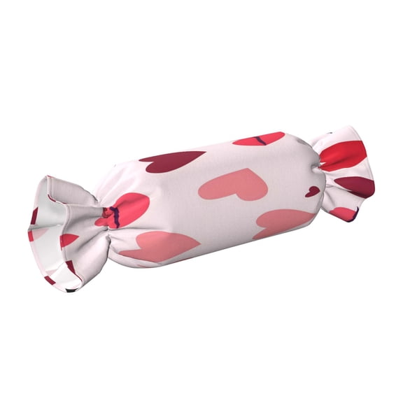 Candy Throw Pillow Travel Cervical Pillow Cylindrical Neck Body Cushion With Insert For Bed Couch Home Decor 9.8x24.4in Red Lips And Hearts
