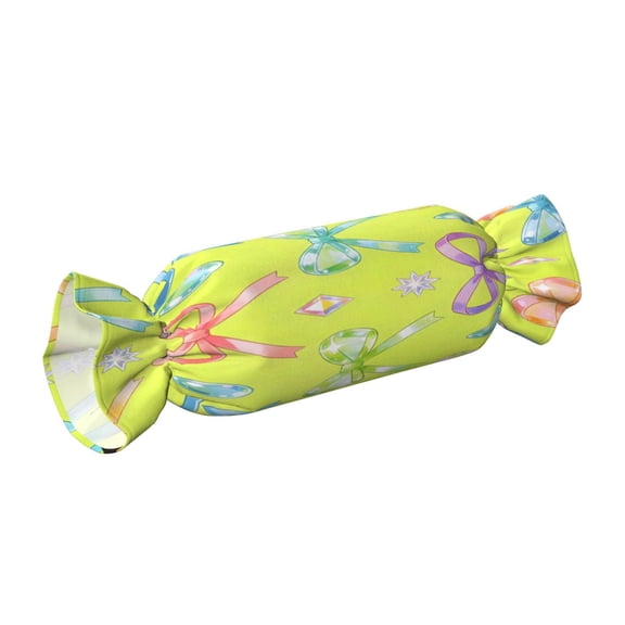 Candy Throw Pillow Travel Cervical Pillow Cylindrical Neck Body Cushion With Insert For Bed Couch Home Decor 9.8x24.4in Shimmering Diamond Bows