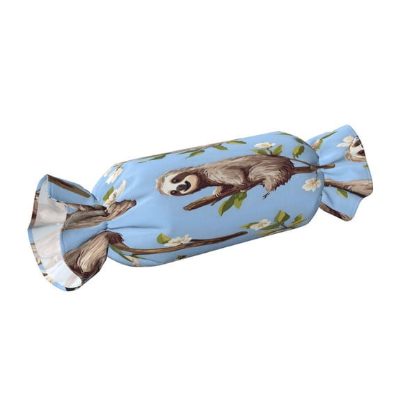 Candy Throw Pillow Travel Cervical Pillow Cylindrical Neck Body Cushion With Insert For Bed Couch Home Decor 9.8x24.4in The Sloth Is In The Tree