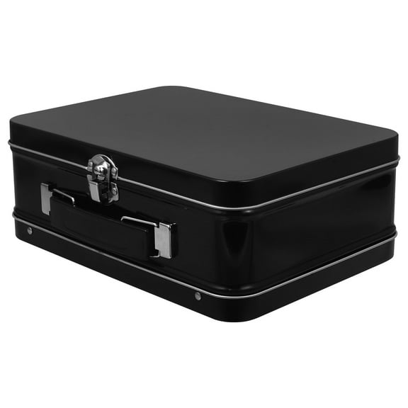 Candy Tins Empty Boxes Storage Box Food Containers with Lids Jewelry Organizer Tinplate Black 20.50X15.00X7.50CM