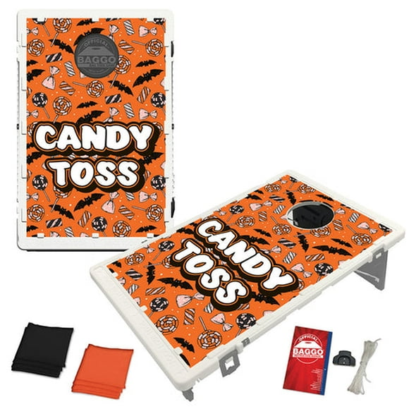 Candy Toss Halloween Trunk or Treat Portable 2x3 Bean Bag Toss Cornhole Style Game by BAGGO