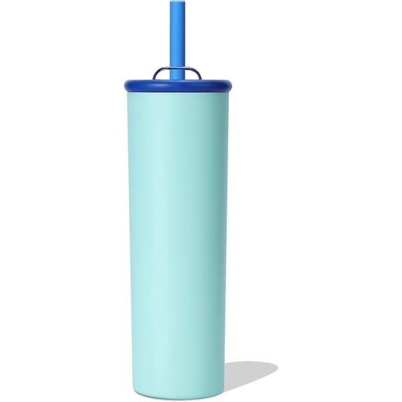 Candy Tumbler, 25 oz Insulated Stainless Steel Water Bottle, 2-in-1 Lid with Flexible Straw, , Cup Holder Friendly, Dishwasher Safe, Teal
