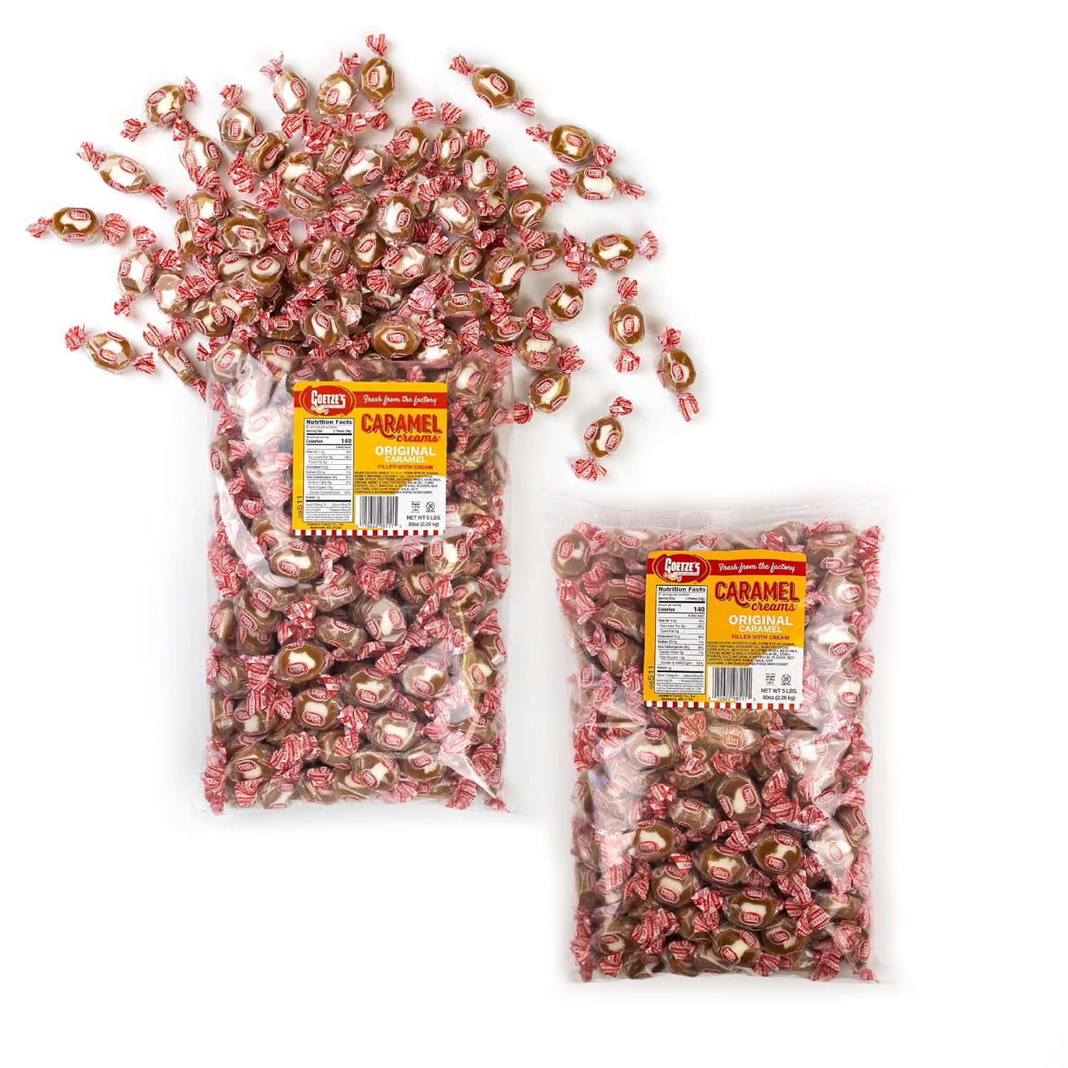 Candy Vanilla Caramel Creams 10 Pound Bag (160 Ounces) Fresh from