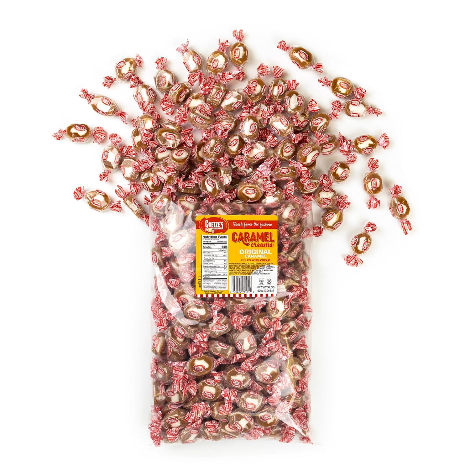 Candy Vanilla Caramel Creams 5 Pound Bag (80 Ounces) Fresh from the