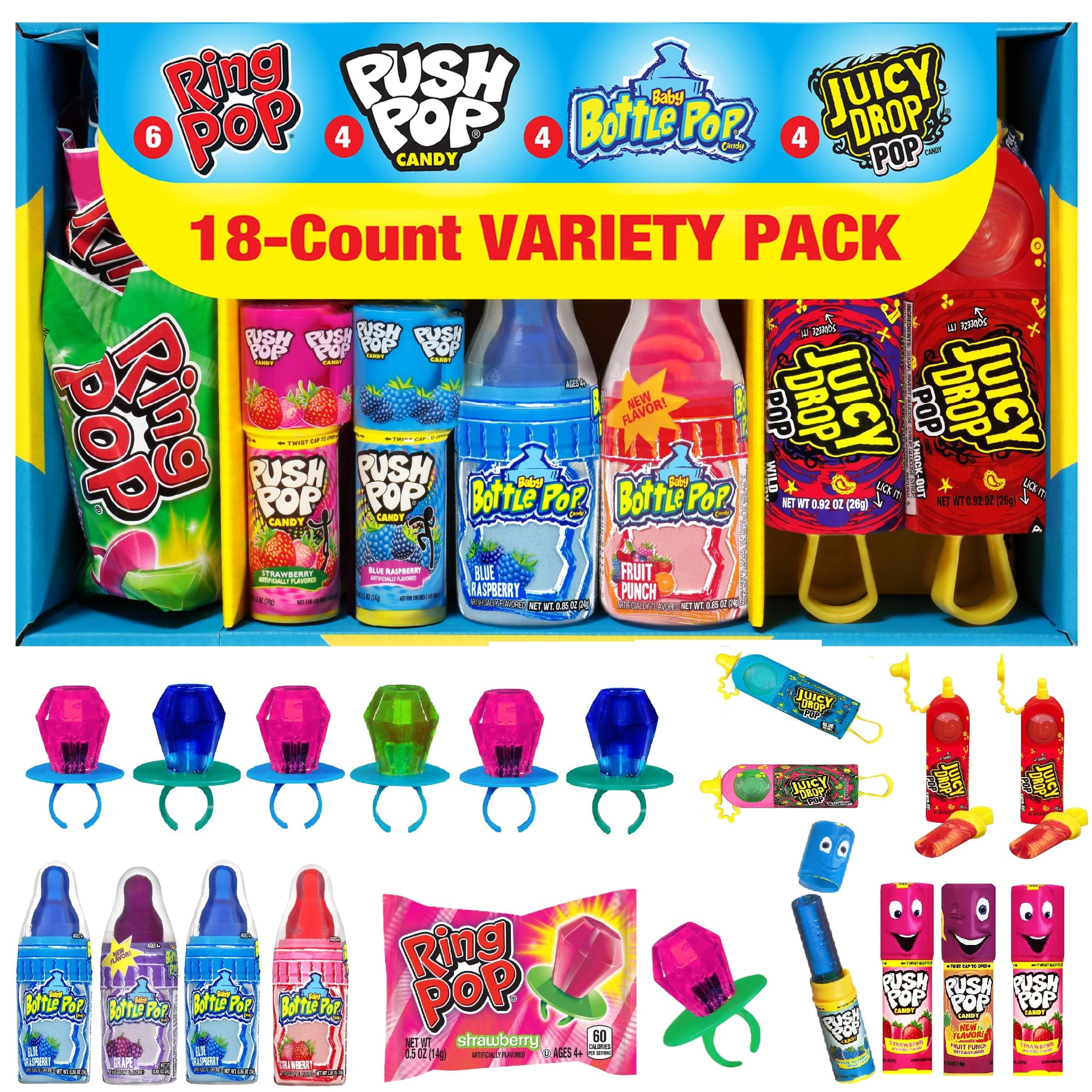 Candy Variety Pack - 18 HYZ01 Count Assorted Lollipops