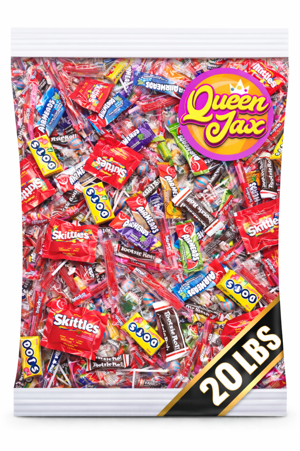 Candy Variety Pack - Assorted Candy Party Mix - 20 LB Bag - Bulk Candy Individually Wrapped - Candy Bulk – Pinata Candy - Mixed Candy - Queen Jax