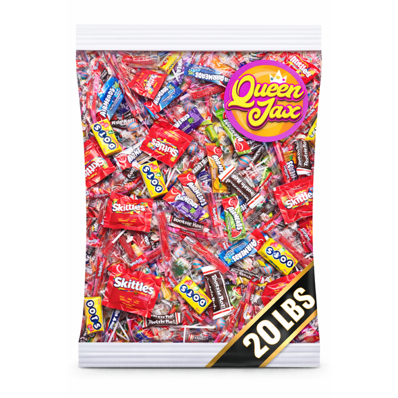 Candy Variety Pack - Assorted Candy Party Mix - 20 LB Bag - Bulk Candy Individually Wrapped - Candy Bulk Pinata Candy - Mixed Candy - Queen Jax