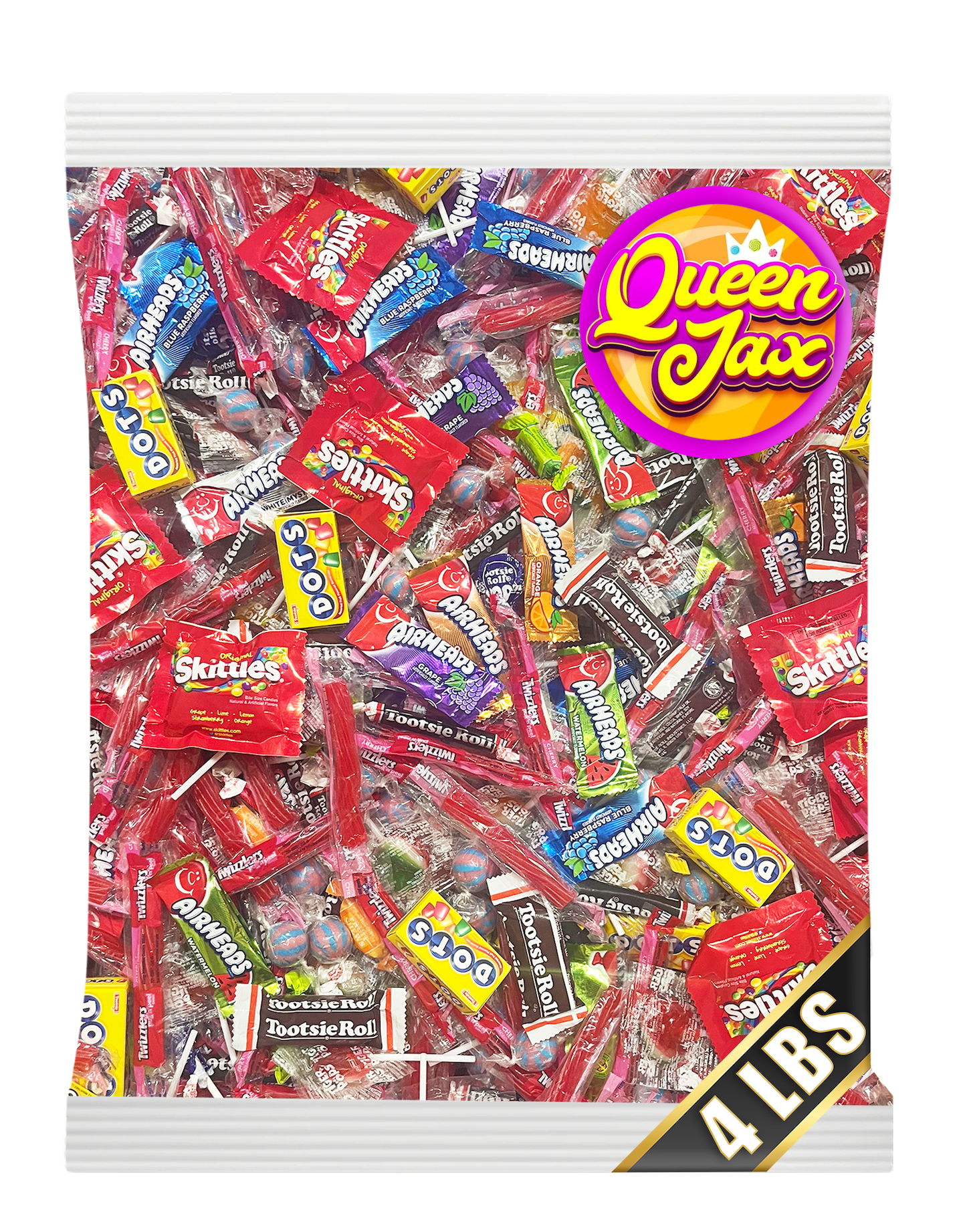 Candy Variety Pack - Assorted Candy Party Mix - 4 LB Bag -  Bulk Candy Individually Wrapped - Candy Bulk – Pinata Candy - Mixed Candy - Queen Jax