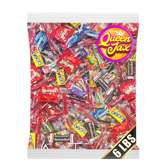 Candy Variety Pack - Assorted Candy Party Mix - 6 LB Bag - Bulk Candy Individually Wrapped - Candy Bulk – Pinata Candy - Mixed Candy - Candy Mix - Queen Jax