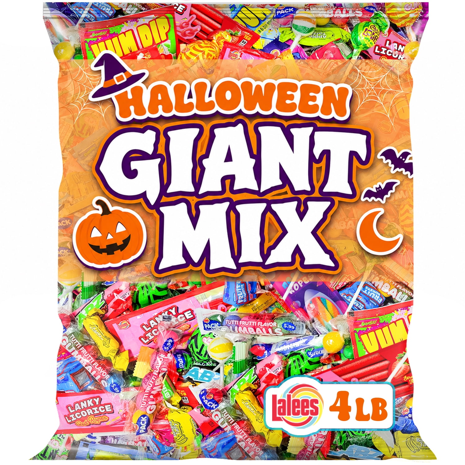 Lalees Assorted Candy Mix, 4 lb Bulk Individually Wrapped Candy Variety Pack for Piatas, Goodie Bags, Candy Bowls, Party Favors & Events