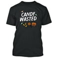 thumbnail image 1 of Candy Wasted Printed Black Men's T-shirt Halloween Funny Tee Costume Small, 1 of 2