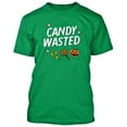 thumbnail image 1 of Candy Wasted Printed Green Men's T-shirt Halloween Funny Tee Costume Small, 1 of 2
