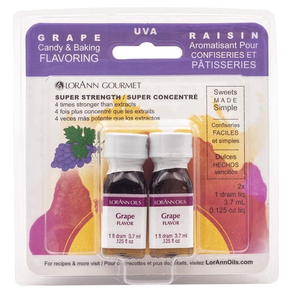 Candy and Baking Flavoring, 0.125oz Bottle, 2/Pkg