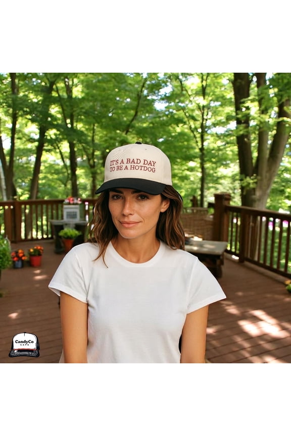CandyCo. Caps It's a bad day to be a hot dog hotdog Trucker hat canvas 5 panel snapback hat