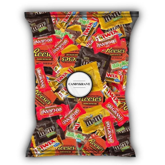 CandyKrave Assorted Bulk Candy Variety Pack - 5 Flavors - Treat for All Ages- Individually Wrapped - Bulk Candy Bag (2 Pound)