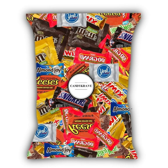 CandyKrave Assorted Chocolate Candy Variety Pack - 4 lbs Fun Size Chocolate Assortment - Individually Wrapped Bulk Chocolate Candy Mix - Delicious Sweets for Kids, Adults, Pantry, Office & Birthdays