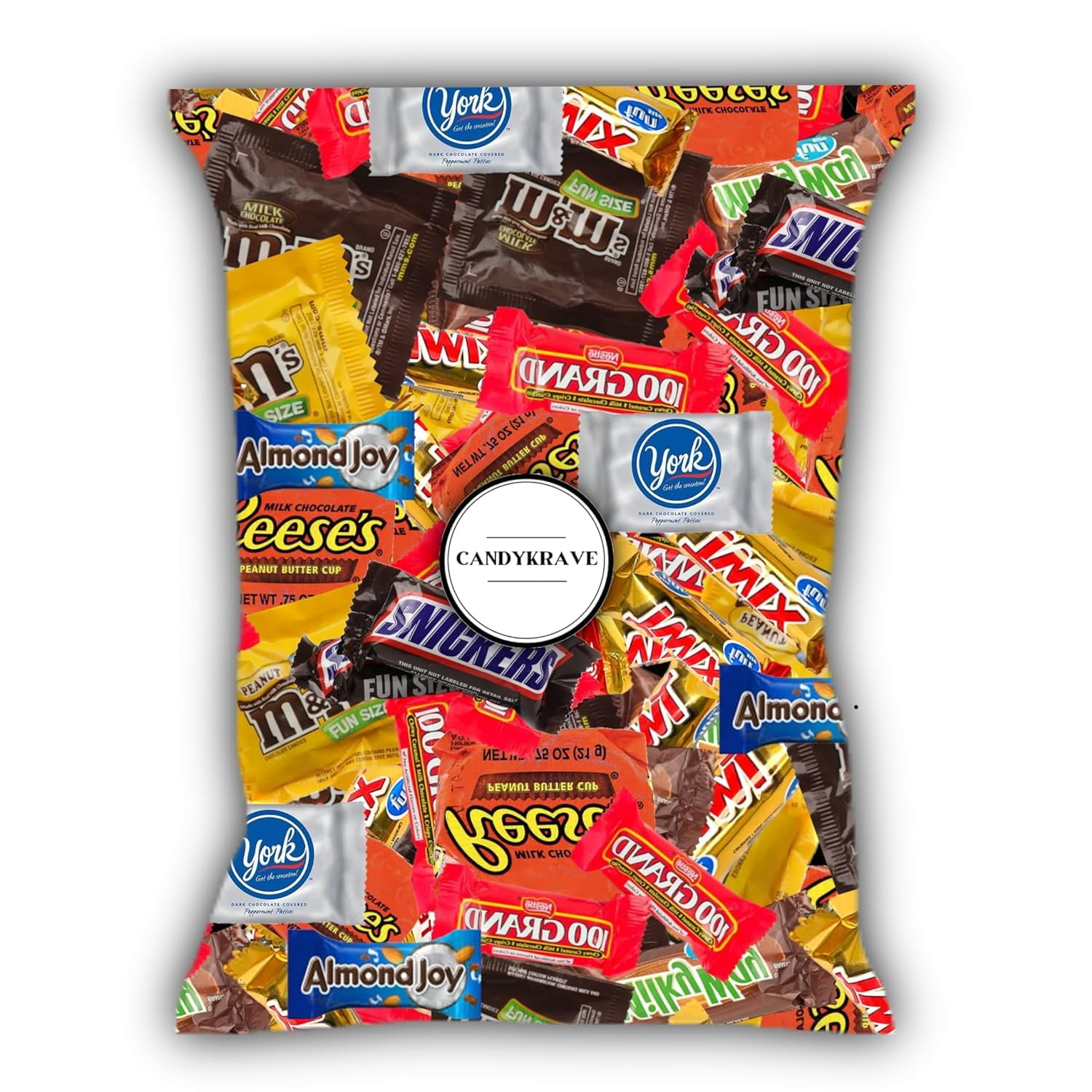 CandyKrave Assorted Chocolate Candy Variety Pack - 8 lbs Fun Size Chocolate Assortment - Individually Wrapped Bulk Chocolate Candy Mix - Delicious Sweets for Kids, Adults, Pantry, Office & Birthdays