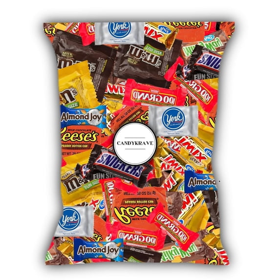 CandyKrave Assorted Chocolate Candy Variety Pack - 8 lbs Fun Size Chocolate Assortment - Individually Wrapped Bulk Chocolate Candy Mix - Delicious Sweets for Kids, Adults, Pantry, Office & Birthdays