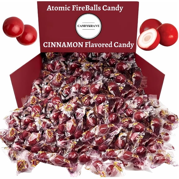 CandyKrave Atomic Fireballs Candy in Bulk - 5 LB Cinnamon Flavored Fire Balls Hard Candy - Jawbreakers Candy Individually Wrapped