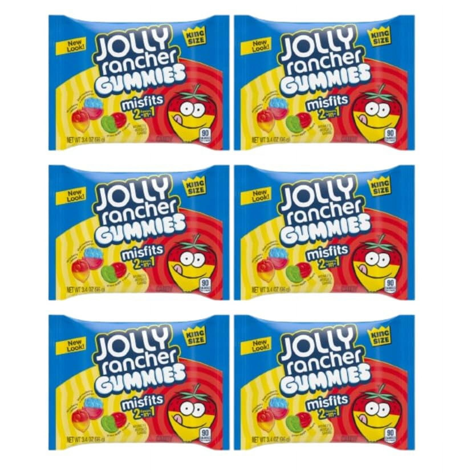 CandyKrave Jolly Rancher Misfits 2 Flavors in 1 Gummies King Size Bag 2 Flavor Candy 2