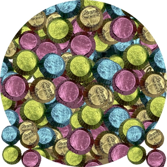 CandyKrave Reses Spring Foil Cups Easter Chocolate Candy, 1lb - 50 Peices Bulk Peanut Butter Foil Cups Easter Candy - Deliciouse Candies For Birthday parties & all Ocassions