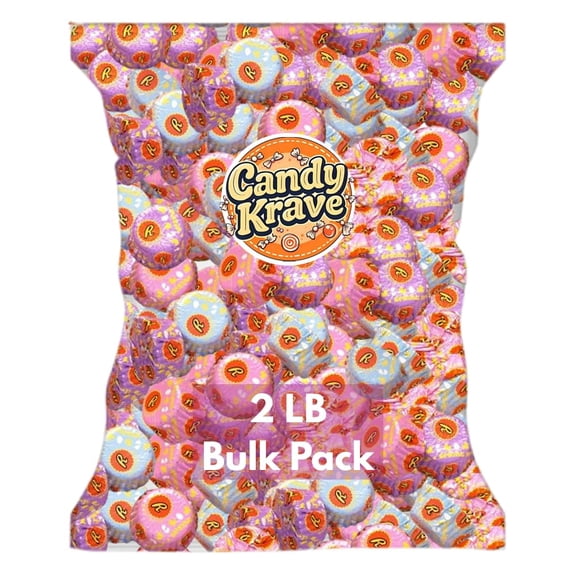 CandyKrave Reses Spring Sprinkles Foil Cups Easter Chocolate Candy, 2lb - 100 Peices Bulk Peanut Butter Foil Cups Easter Candy - Deliciouse Candies For Birthday parties & all Ocassions