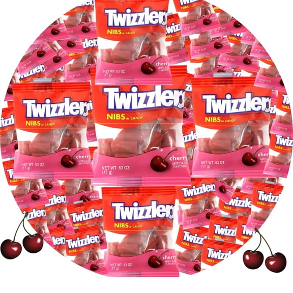CandyKrave Twizlers Nibs Cherry Flavored Candy - (2lb 45+ Pieces) Bulk Individually Wrapped Twizlers Candy - Chewy & Delicious Cherry Flavor Candy for Birthday, Easter & Christmas