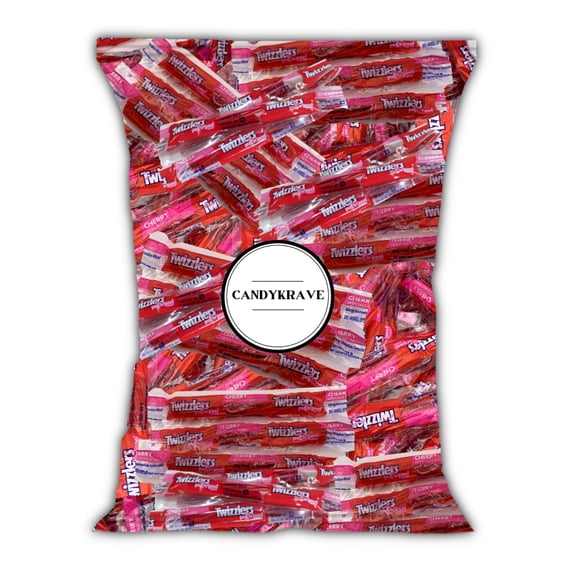 CandyKrave Twizlers Pull N Peel Cherry Flavor Candy - (2lb 70+ Pieces) Bulk Individually Wrapped Twizlers Candy - Chewy & Delicious Licorice Style Cherry Candy for Birthdays, Easter & Christmas