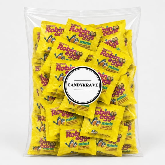 CandyKrave Whoppers Robin Eggs Minis Malted Milk Candy Individually Wrapped 1 lb
