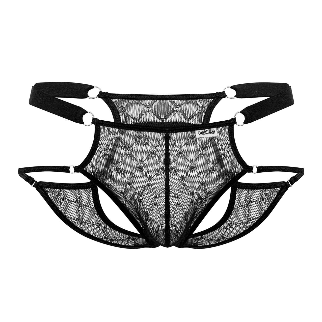 CandyMan Fashion 99730 Lace Jockstrap Color Black Size S/M