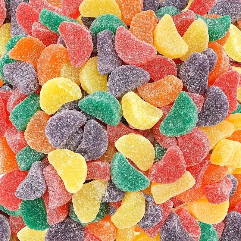 CandyRama Fruit Slices Jelly Chewy Candy Assorted Fruit Flavors 1 lb